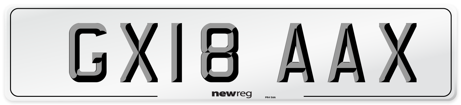 GX18 AAX Number Plate from New Reg